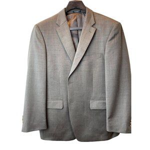 Jones New York Mens 100% Wool Blazer Coat Jacket Single Breasted Gray Size 42